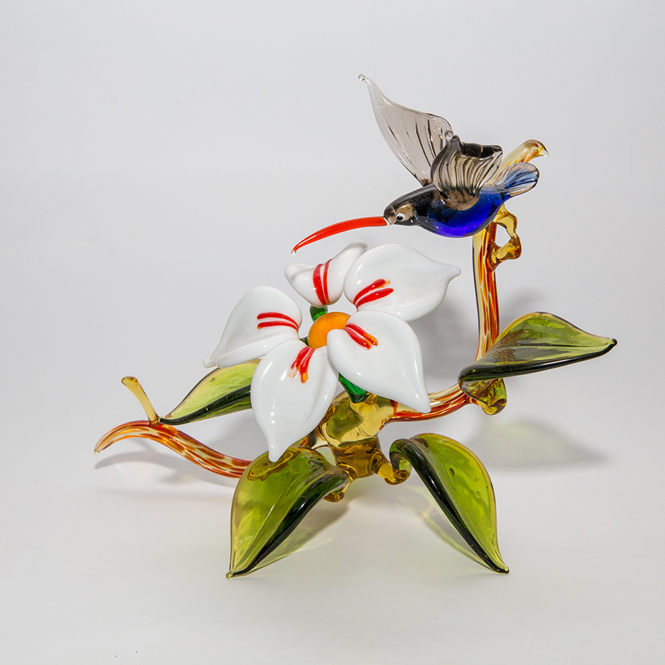 Vogel mit Blume, K-001